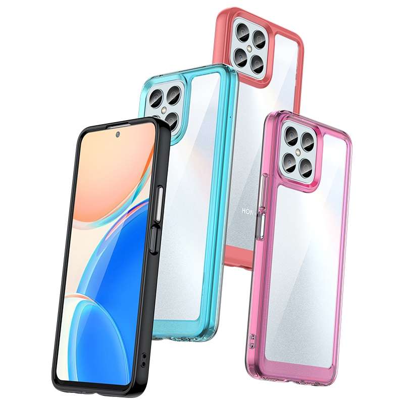 For Honor X8 Colorful Series Acrylic + TPU Phone Case(Black)
