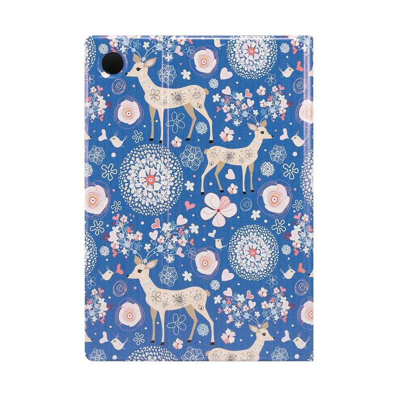 For Samsung Galaxy Tab A8 X200 Painted Voltage Pen Slot Tablet Smart Case(Blue Elk)