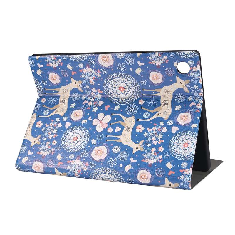 For Samsung Galaxy Tab A8 X200 Painted Voltage Pen Slot Tablet Smart Case(Blue Elk)