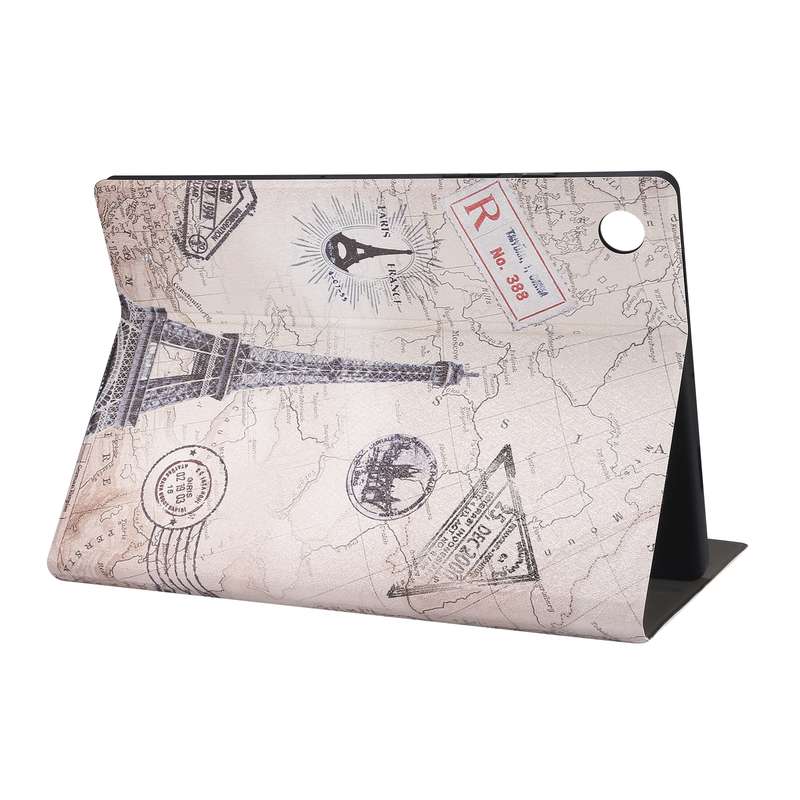 For Samsung Galaxy Tab A8 X200 Painted Voltage Pen Slot Tablet Smart Case(Blue Elk)