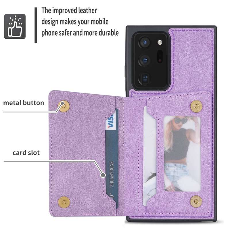 For Samsung Galaxy Note20 Zipper Card Holder Phone Case(Wine Red)