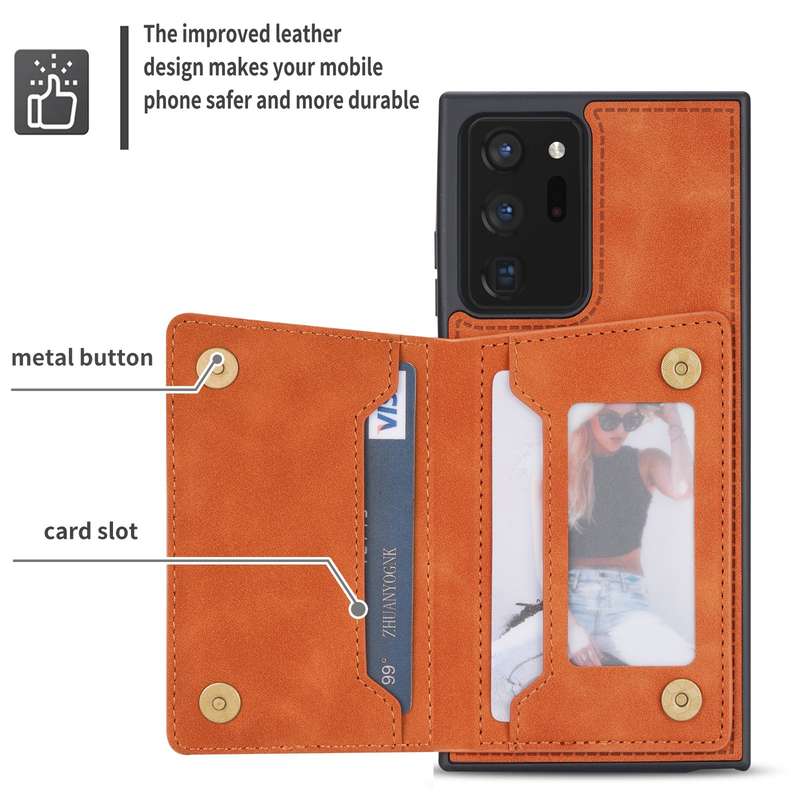 For Samsung Galaxy Note20 Zipper Card Holder Phone Case(Wine Red)