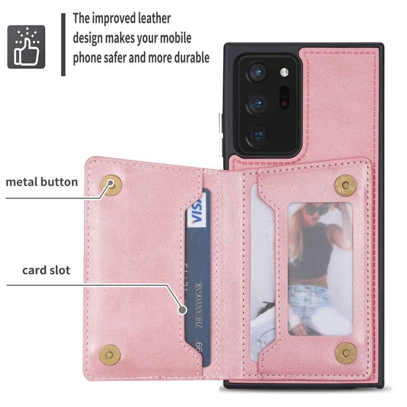 For Samsung Galaxy Note20 Zipper Card Holder Phone Case(Wine Red)