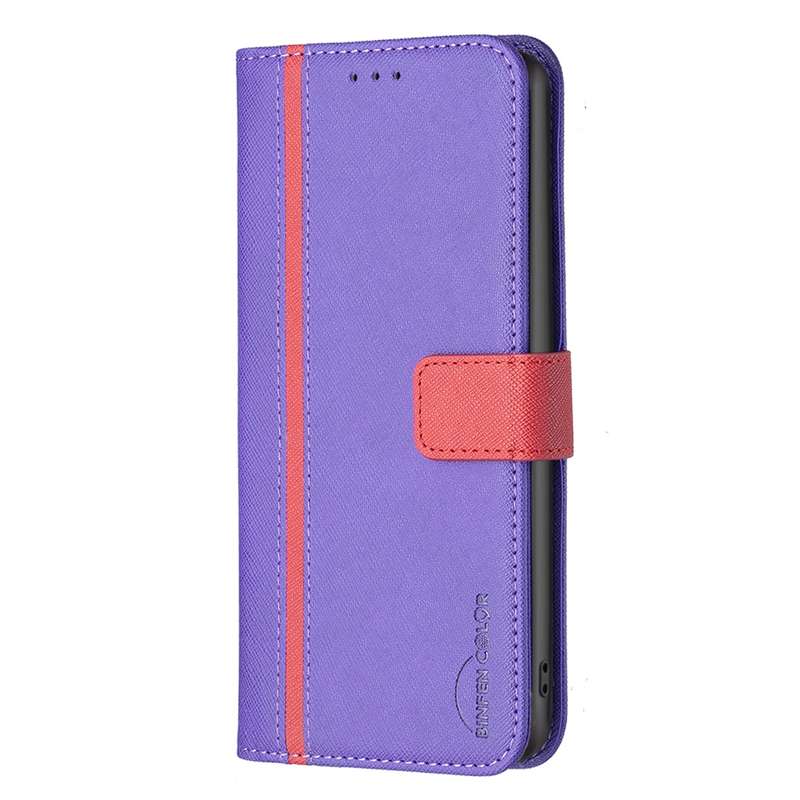 For Xiaomi 12 Lite Color Matching Cross Texture Leather Phone Case(Purple)