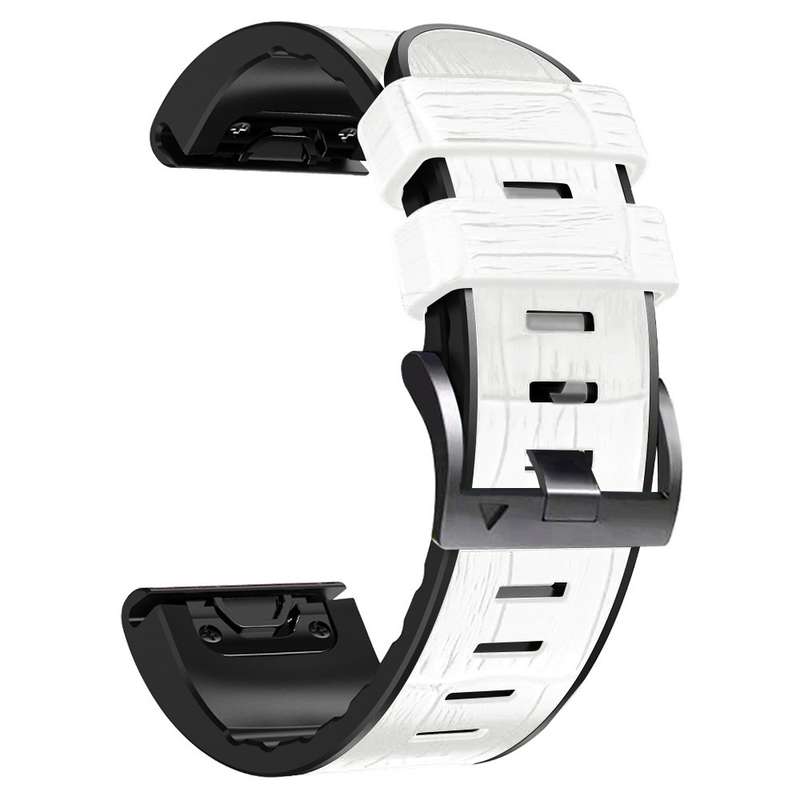 For Garmin Fenix 7X / 6X / 5X Crocodile Texture Silicone Leather Watch Band(Coffee)
