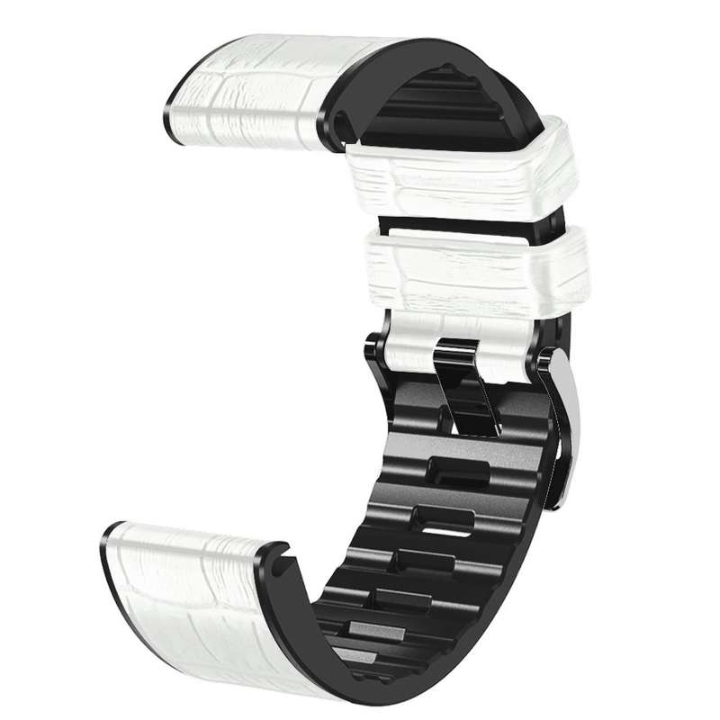 For Garmin Fenix 7X / 6X / 5X Crocodile Texture Silicone Leather Watch Band(Coffee)