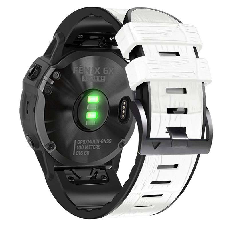 For Garmin Fenix 7X / 6X / 5X Crocodile Texture Silicone Leather Watch Band(Coffee)