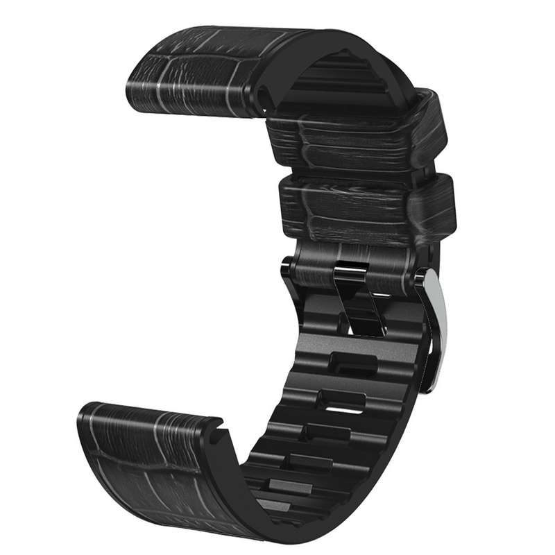 For Garmin Fenix 7X / 6X / 5X Crocodile Texture Silicone Leather Watch Band(Coffee)