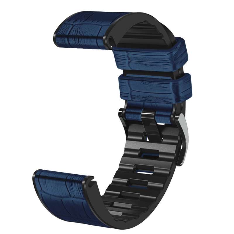 For Garmin Fenix 7X / 6X / 5X Crocodile Texture Silicone Leather Watch Band(Coffee)