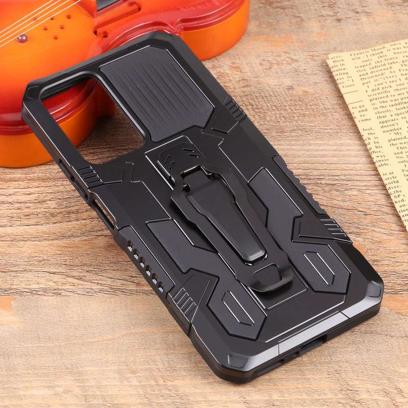 For Xiaomi Redmi Note 11 Pro Global Lanyard Mecha Armor Kickstand PC + TPU Phone Case(Black)