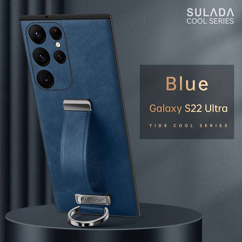 For Samsung Galaxy S22 Ultra 5G SULADA Cool Series PC + Leather Texture Skin Feel Shockproof Phone C