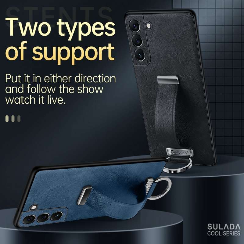 For Samsung Galaxy S22 Ultra 5G SULADA Cool Series PC + Leather Texture Skin Feel Shockproof Phone C