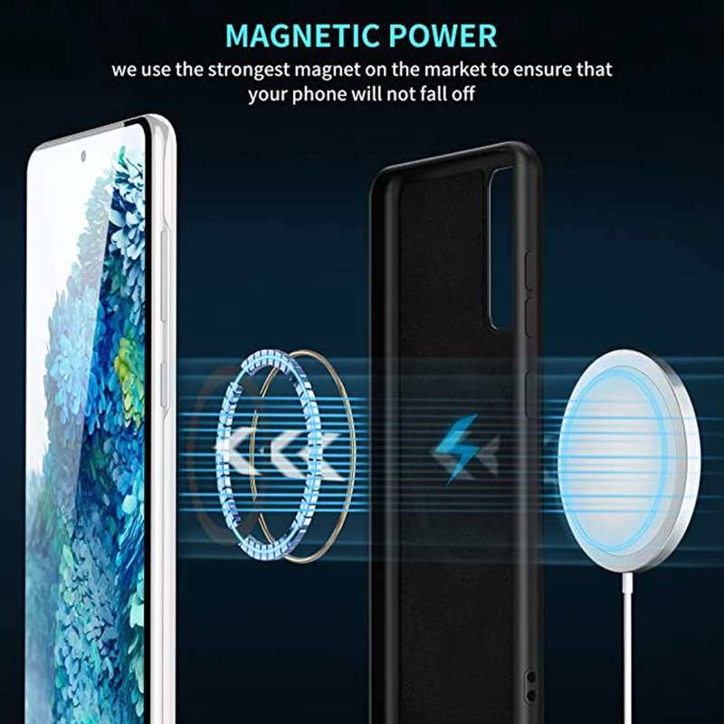 For Samsung Galaxy S20 FE 2022/S20 FE MagSafe Magnetic Liquid Silicone Phone Case(Black)