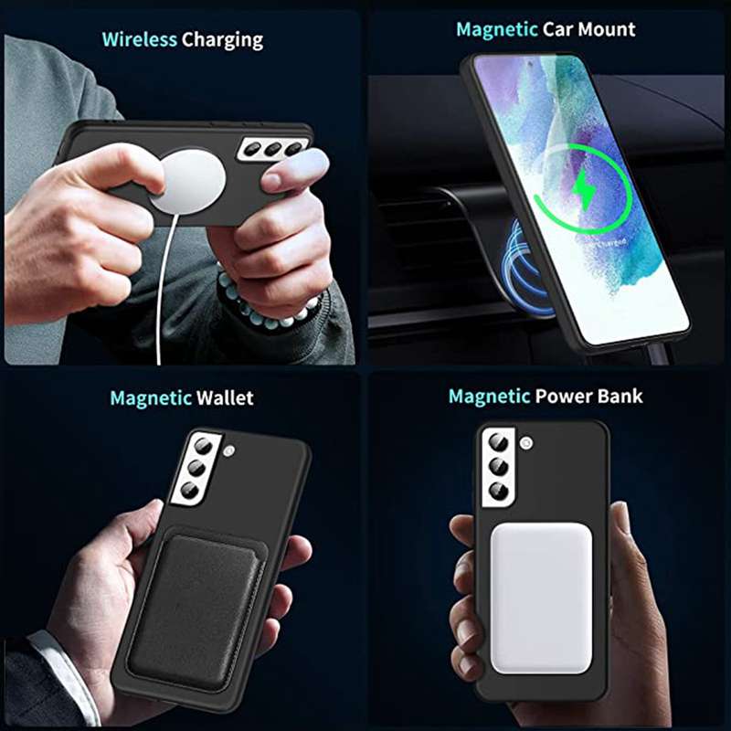 For Samsung Galaxy S21 FE 5G MagSafe Magnetic Liquid Silicone Phone Case(Black)