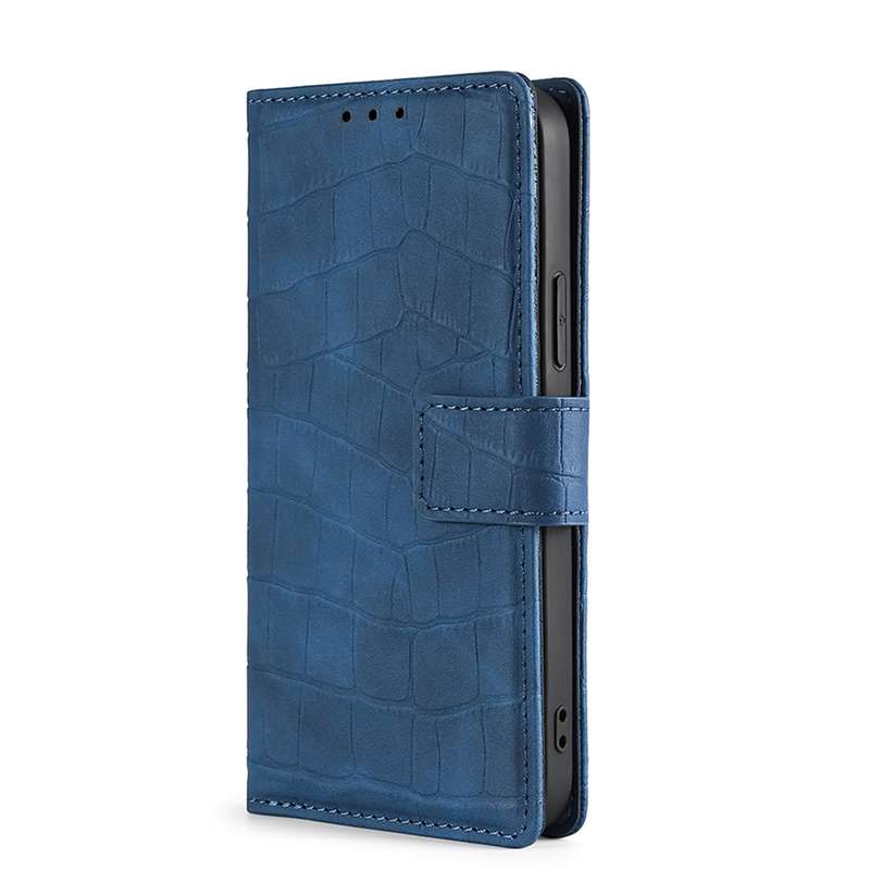 For Samsung Galaxy S22 Ultra 5G Skin Feel Crocodile Magnetic Clasp Leather Phone Case(Brown)