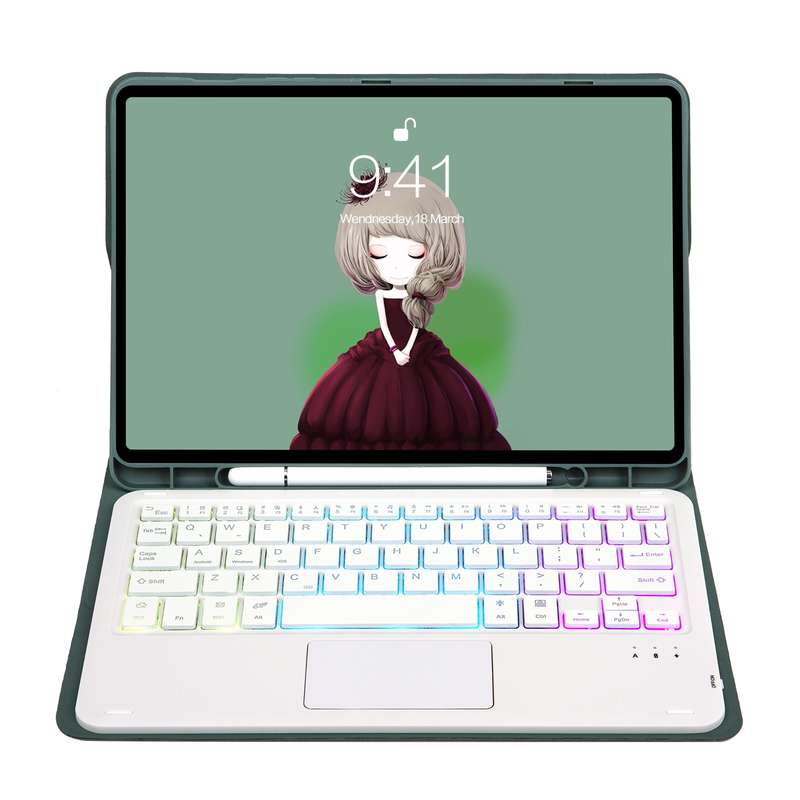 For Samsung Galaxy Tab A8 10.5 (2021) A08B-AS Candy Color Backlight Bluetooth Keyboard Leather Table