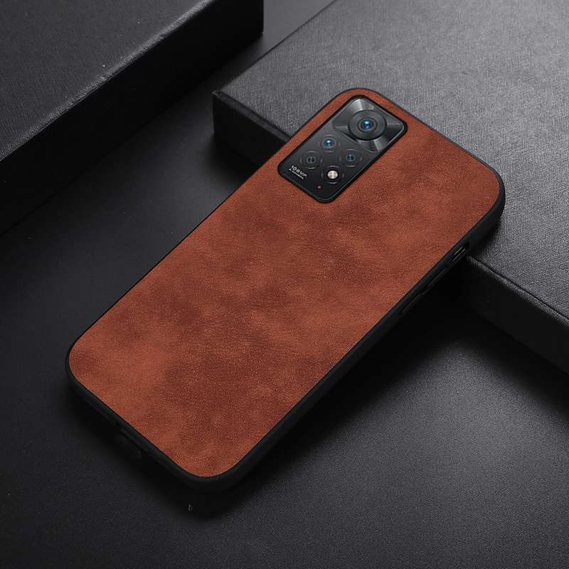 For Xiaomi Redmi Note 11 Pro Morocco Texture PU Shockproof Phone Case(Brown)