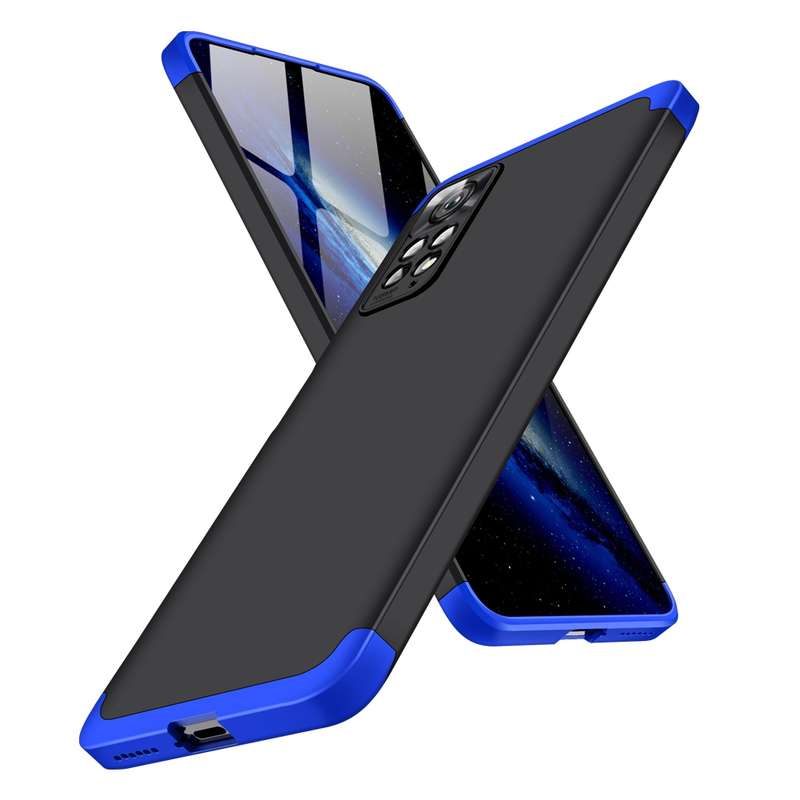 For Xiaomi Redmi Note 11 Pro 4G / 5G Global GKK Three Stage Splicing Full Coverage PC Case(Black Red