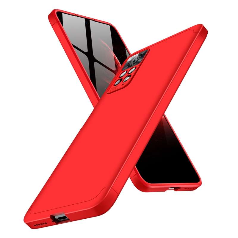 For Xiaomi Redmi Note 11 Pro 4G / 5G Global GKK Three Stage Splicing Full Coverage PC Case(Black Red