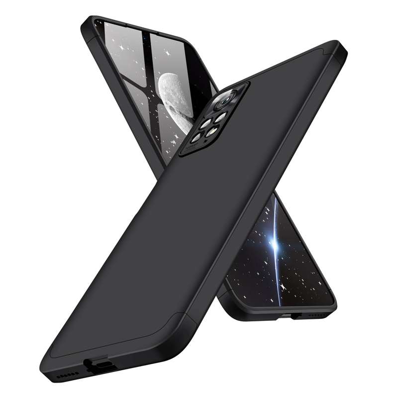 For Xiaomi Redmi Note 11 Pro 4G / 5G Global GKK Three Stage Splicing Full Coverage PC Case(Black Red