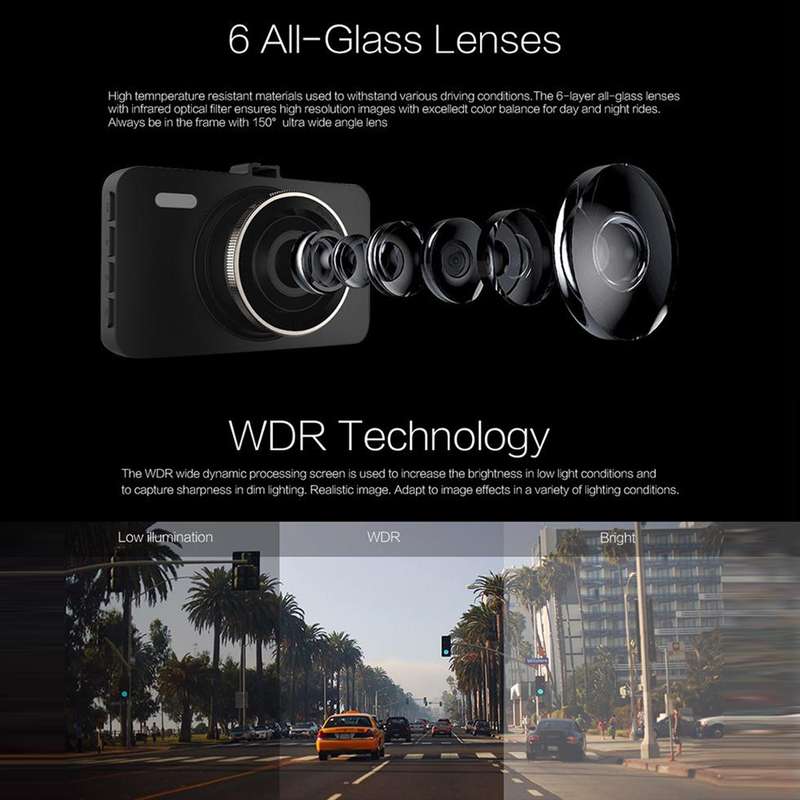 Anytek A78 3 inch Car 1080P HD 170 Degrees Night Vision Driving Recorder