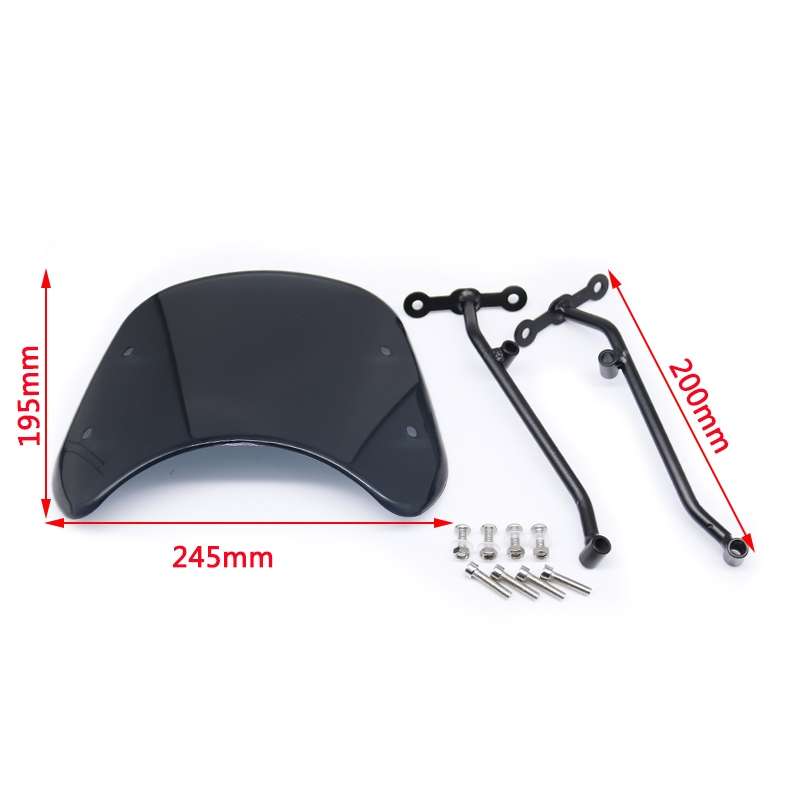 DF016-C Motorcycle Front Windshield for Benelli Leoncino Trail 500(Transparent)