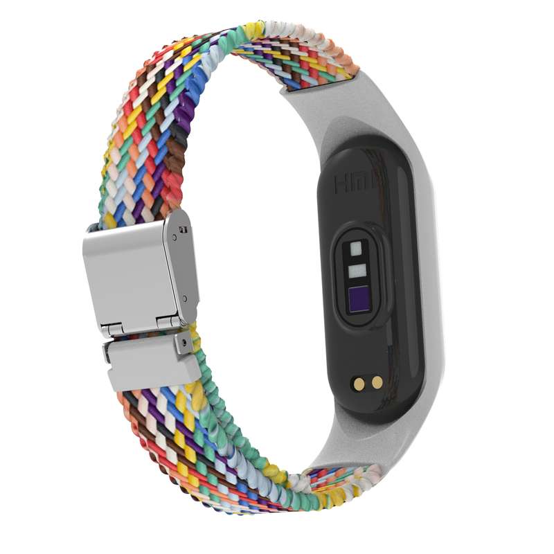 For Xiaomi Mi Band 7 Adjustable Nylon Braided Integrated Watch Band(Colorful)