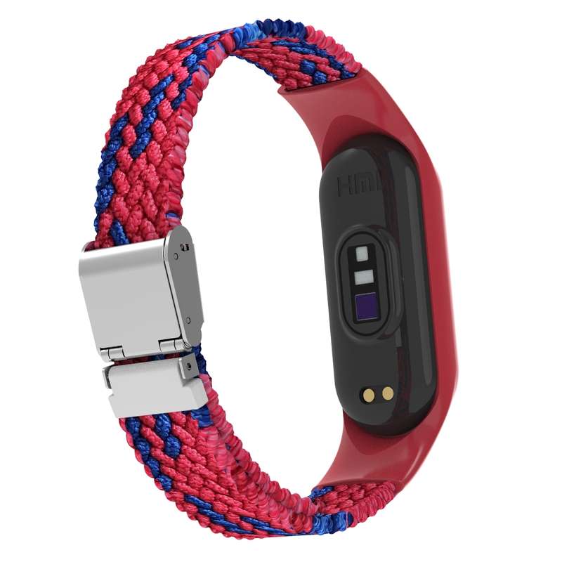 For Xiaomi Mi Band 7 Adjustable Nylon Braided Integrated Watch Band(Colorful)