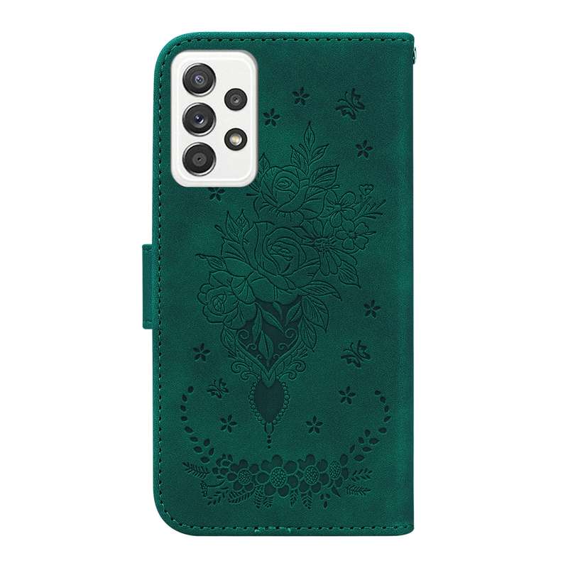 For Samsung Galaxy A52 5G / 4G Butterfly Rose Embossed Leather Phone Case(Purple)