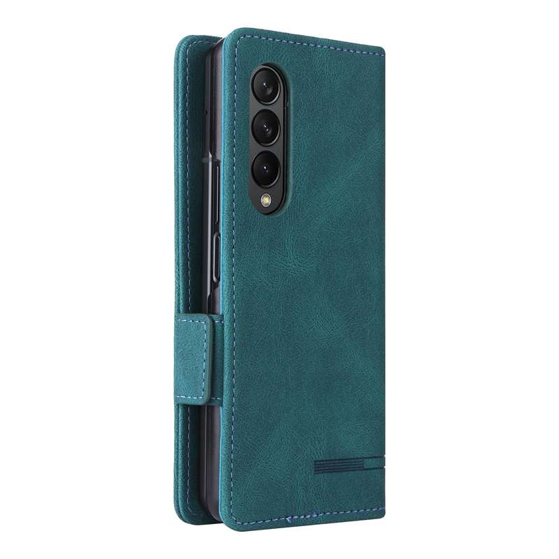 For Samsung Galaxy Z Fold3 5G Magnetic Clasp Flip Leather Phone Case(Green)