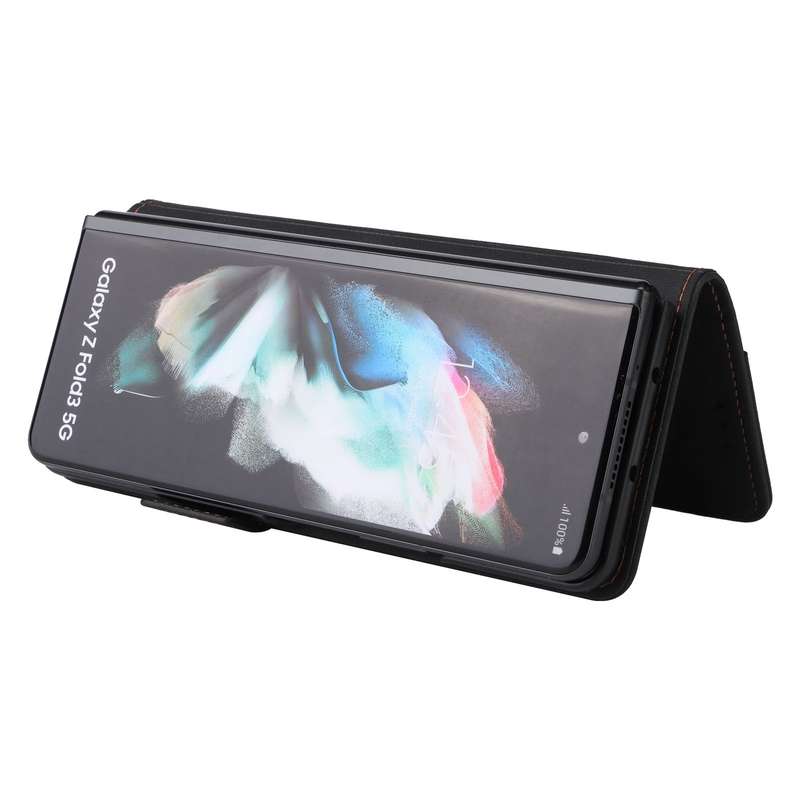 For Samsung Galaxy Z Fold3 5G Magnetic Clasp Flip Leather Phone Case(Green)