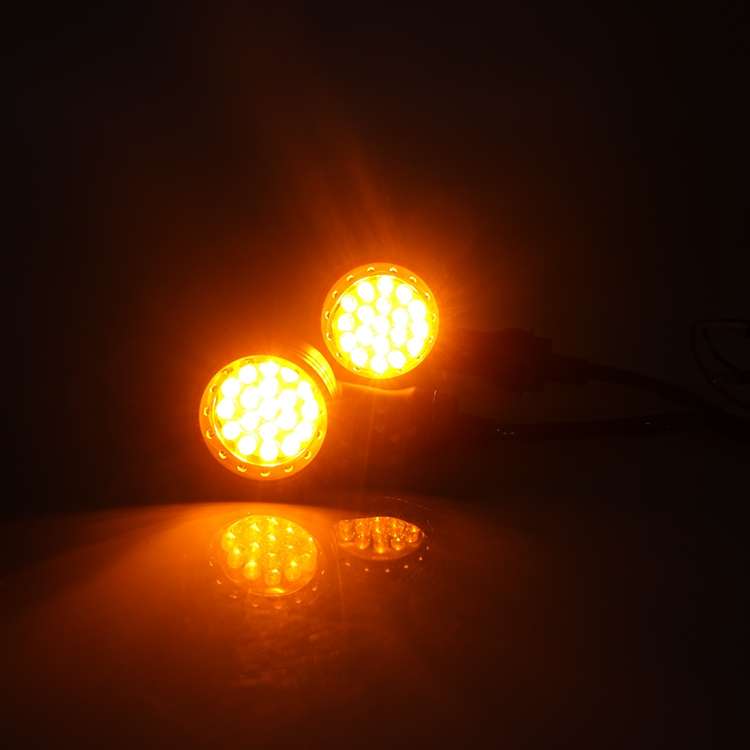 Z006 1 Pair 12V Modified Universal Motorcycle LED Turn Signal(Electroplating)