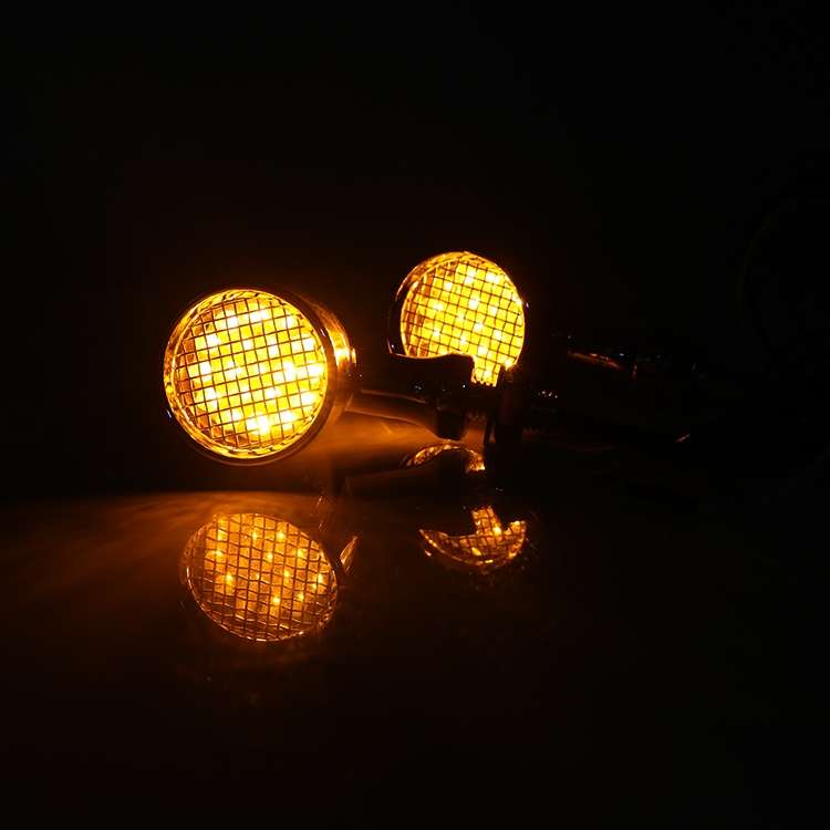 Z008 1 Pair 12V Modified Universal Motorcycle LED Turn Signal, Light Color:Yellow Light(Black)