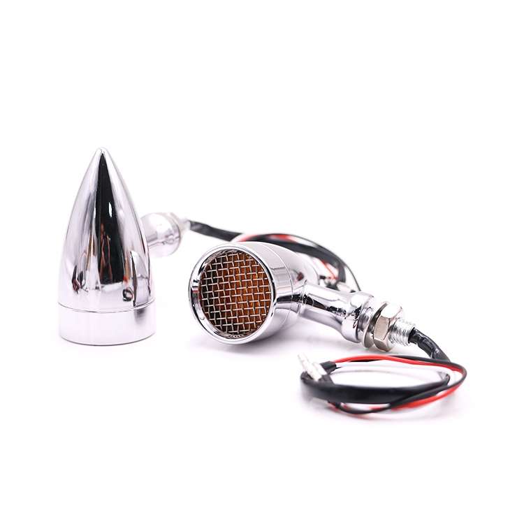 Z008 1 Pair 12V Modified Universal Motorcycle LED Turn Signal, Light Color:Yellow Light(Electroplati