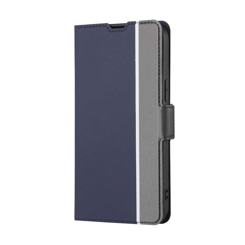 For LG Velvet Twill Texture Side Button Leather Phone Case(Blue)