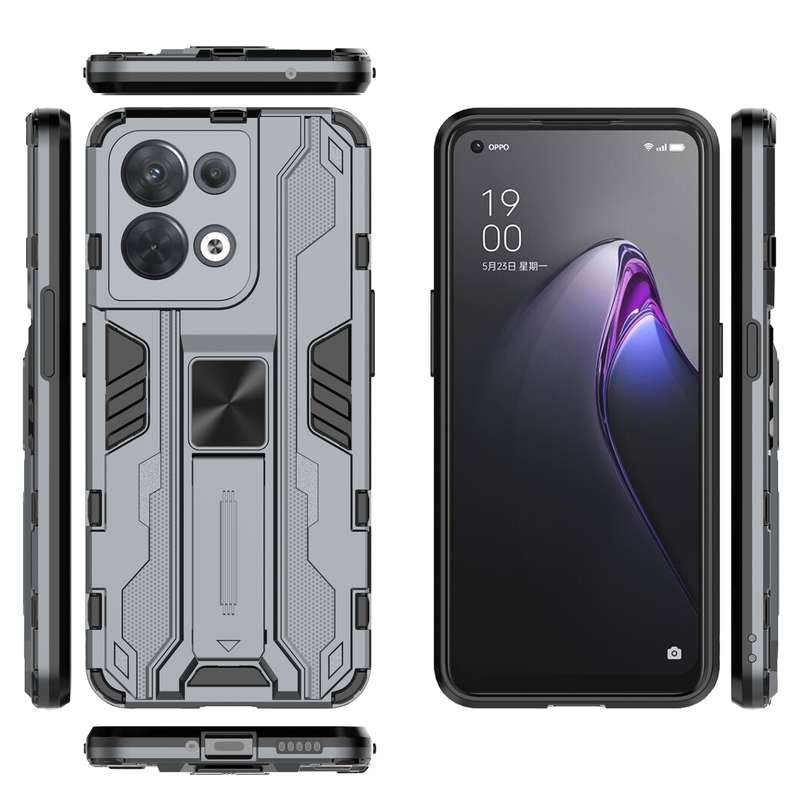 For OPPO Reno8 5G Supersonic PC + TPU Shock-proof Phone Case(Grey)