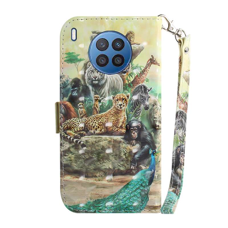 For Huawei nova 8i / Honor 50 3D Colored Horizontal Flip Leather Phone Case(Heart Panda)
