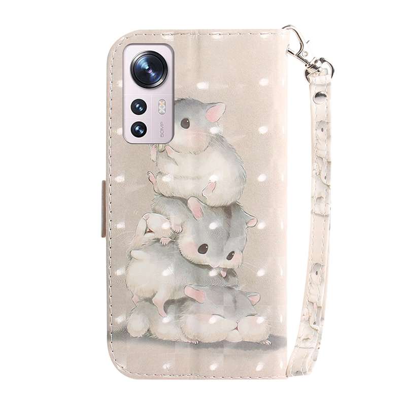 For Xiaomi 12 / 12X 3D Colored Horizontal Flip Leather Phone Case(Magnolia)