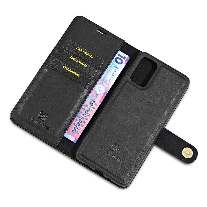 For Galaxy S20 DG.MING Crazy Horse Texture Flip Detachable Magnetic Leather Case with Holder & Card