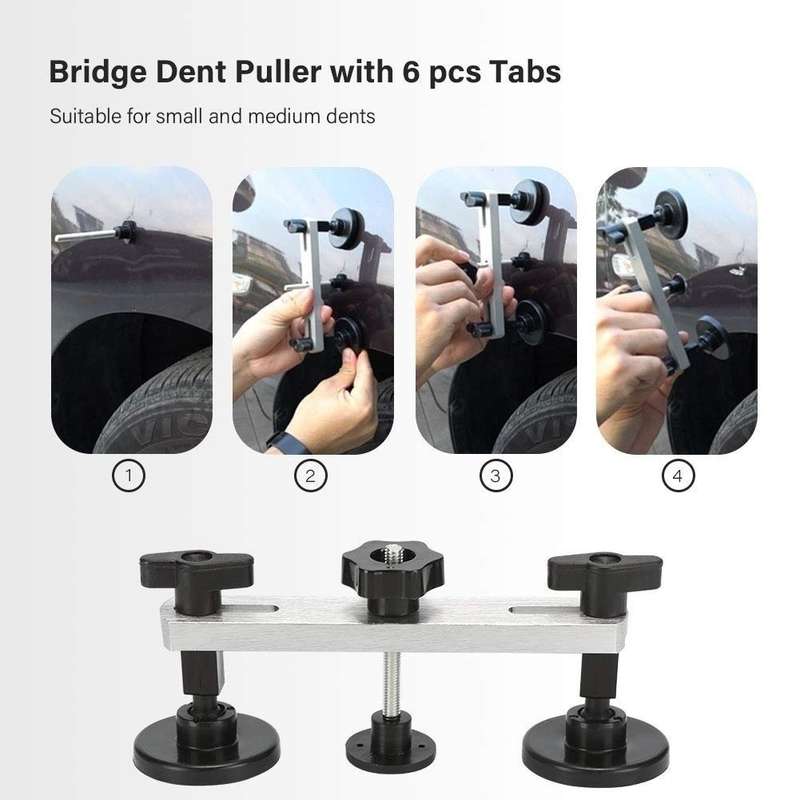 D3 94 in 1 Car Paintless Dent Dings Repair Lifter Tools Kit, Plug Type:UK Plug