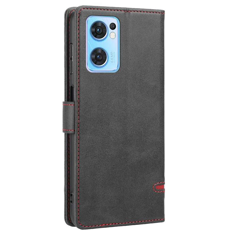 For OPPO Reno7 5G Classic Wallet Flip Leather Phone Case(Black)