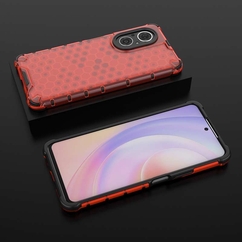 For Honor 50 SE / Huawei nova 9 SE Shockproof Honeycomb PC + TPU Phone Case(Black)