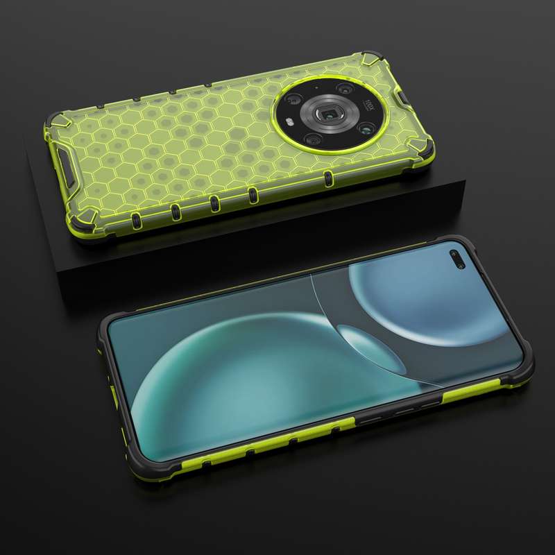 For Honor Magic4 Pro Shockproof Honeycomb PC + TPU Phone Case(Green)