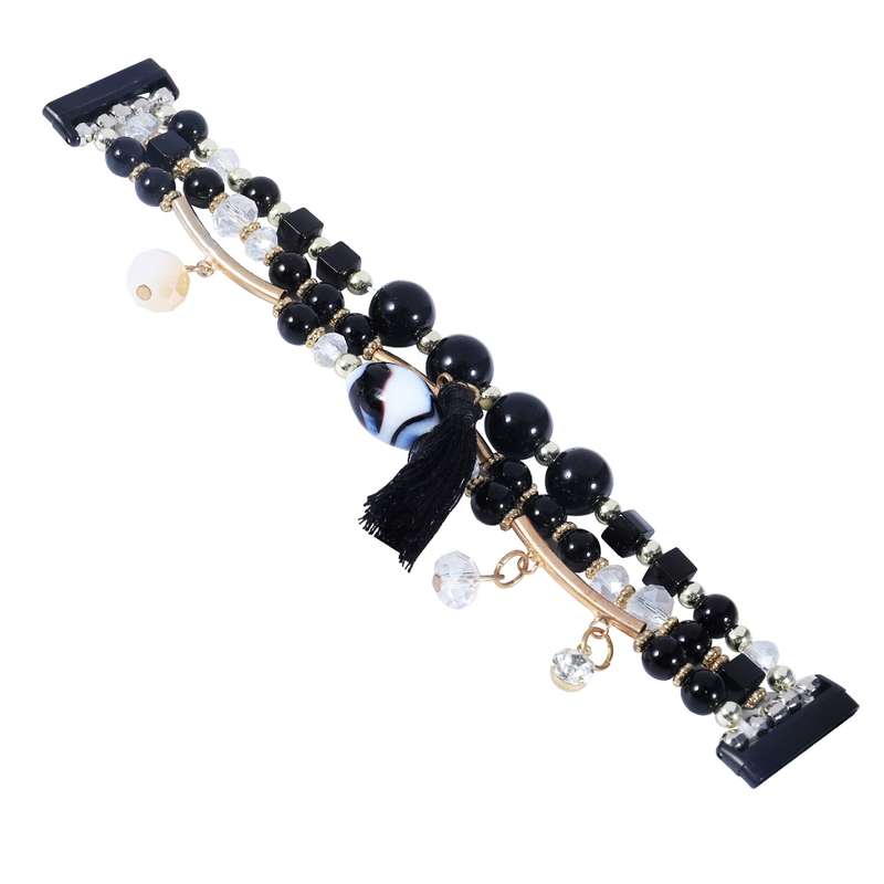 For Fitbit Versa 3 / Sense Round Bead Chain Watch Band(Black)