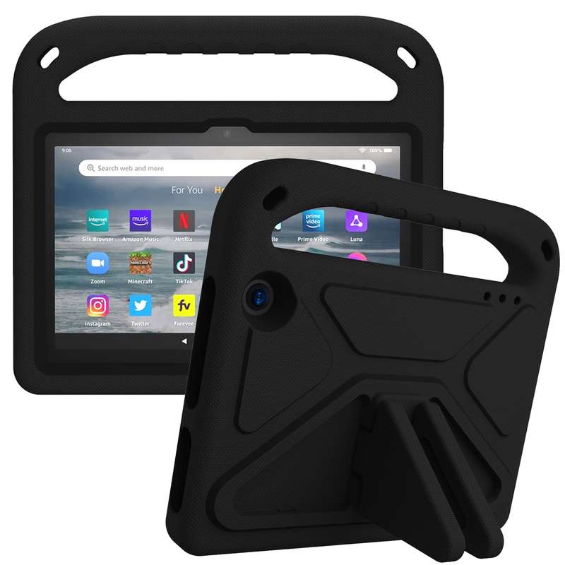 For Amazon Fire 7 2022 Handle EVA Shockproof Tablet Case with Triangle Holder(Red)
