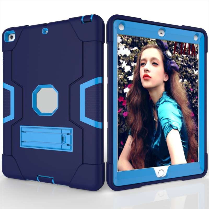 For iPad mini 3/2/1 Silicone + PC Protective Case with Stand(Rose Gold)