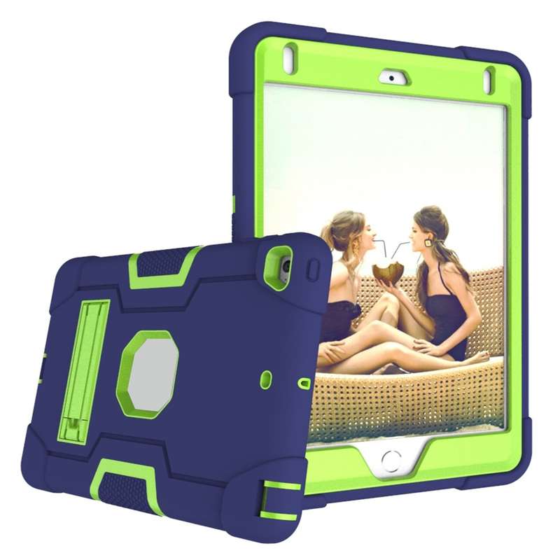 For iPad mini 3/2/1 Silicone + PC Protective Case with Stand(Rose Gold)
