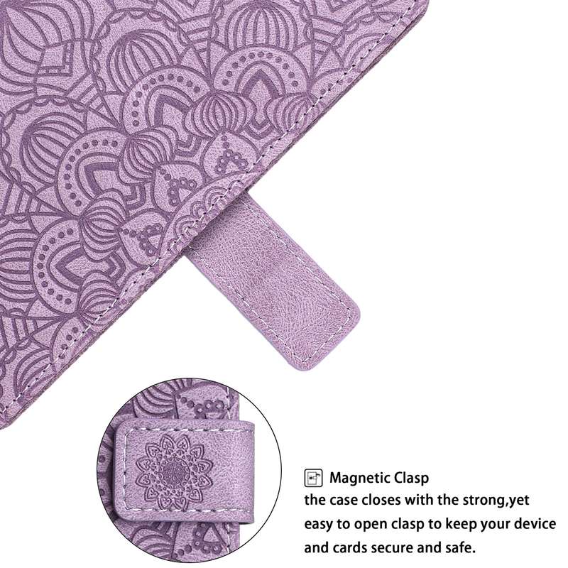 For OPPO A53s Mandala Embossed Flip Leather Phone Case(Purple)