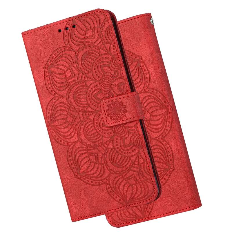 For OPPO Reno7 5G Mandala Embossed Flip Leather Phone Case(Blue)
