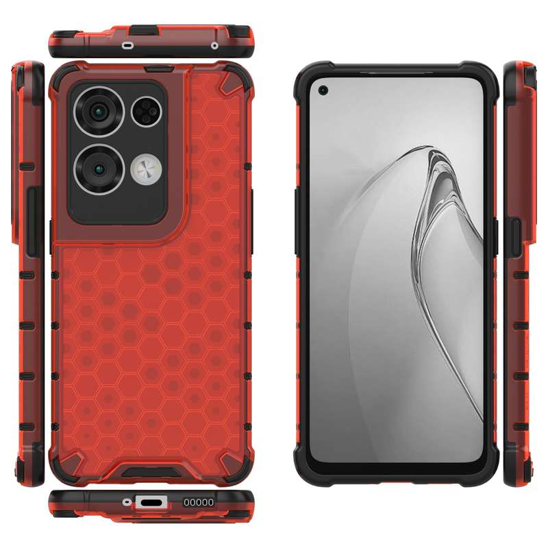 For OPPO Reno8 Pro+ Shockproof Honeycomb PC + TPU Phone Case(Green)